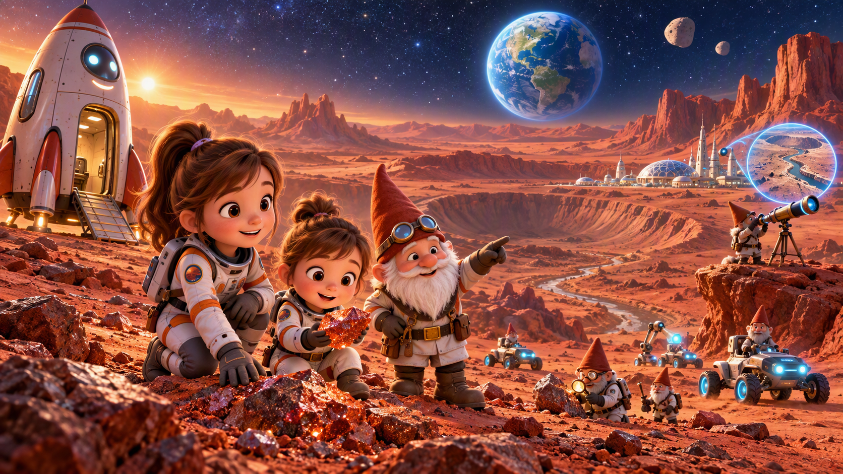 Výprava na Mars - Lily a Sofi objavujú červenú planétu spolu s raketou Riki